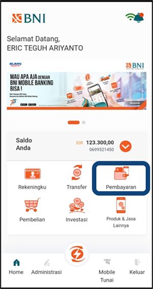 Menu Pembayaran